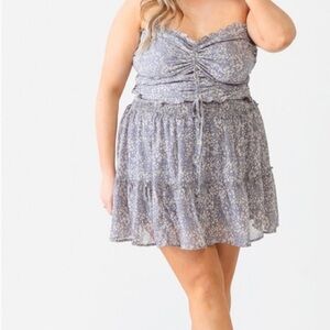 Floral Ruched Mini 2 piece set